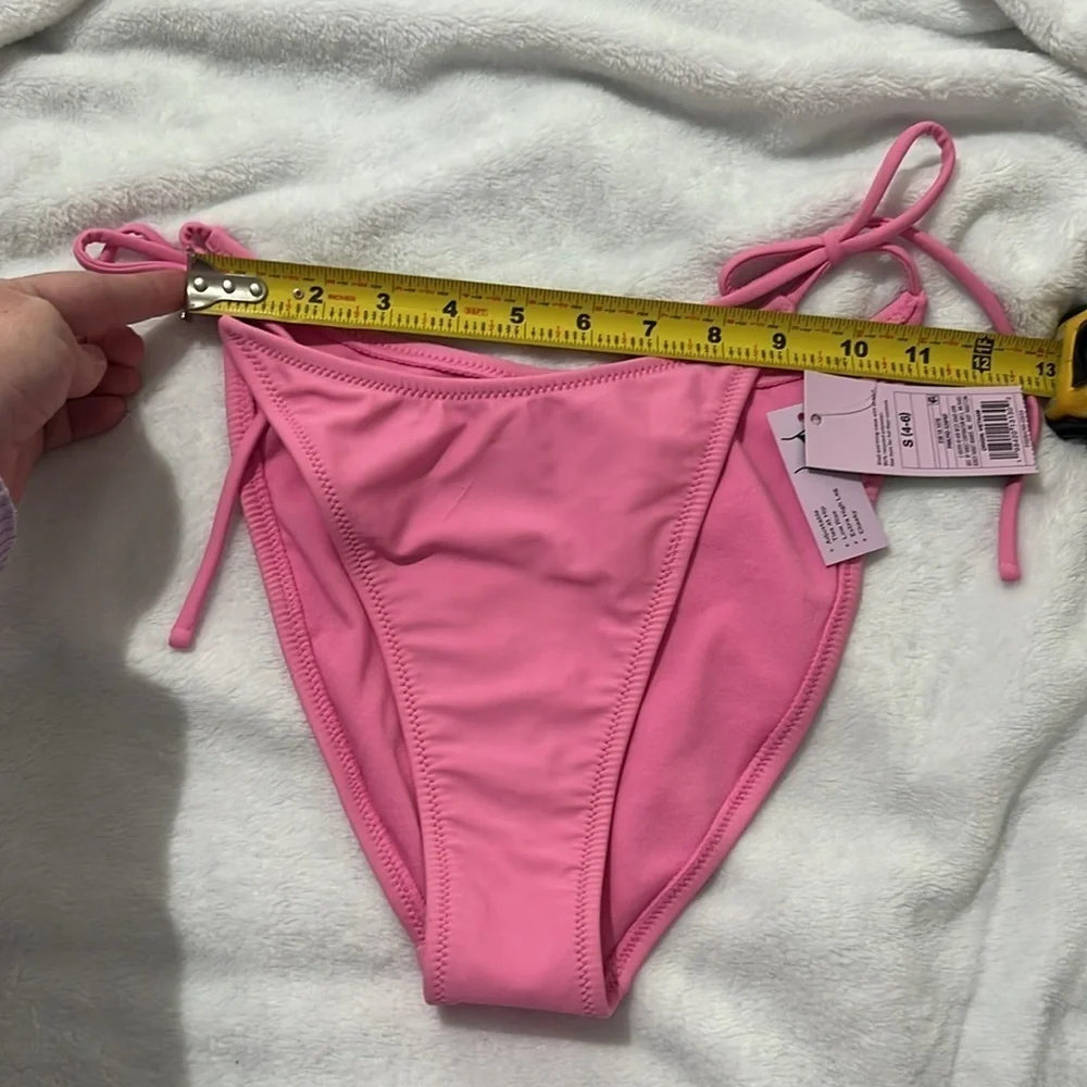 New Wild fable Women’s Bikini Bottoms Strong Tie Pink Cheeky Size Small NWT